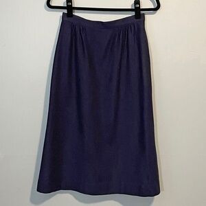 EUC Vintage 100% Wool Navy Midi Skirt tag 8, 2 fit (XS)